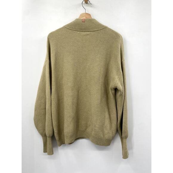 Lunya Light Green Cozy Cotton Silk Pocket Henley Sweater - Picture 6 of 7
